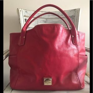 Dooney & Bourke Large Red Leather Tote BEAUTIFUL!